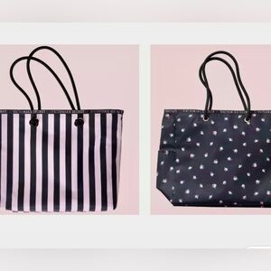 Victoria's Secret Reversible Tote – Iconic Stripe & Pink Floral